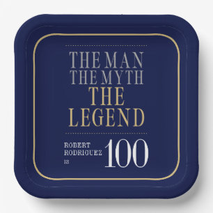 Der Mann der Mythos die Legende 100. Geburtstag Pappteller