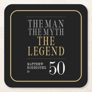 Der Mann Der Mythos Die Legende 50. Geburtstag Rechteckiger Pappuntersetzer