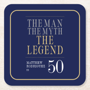 Der Mann Der Mythos Die Legende 50. Geburtstag Rechteckiger Pappuntersetzer