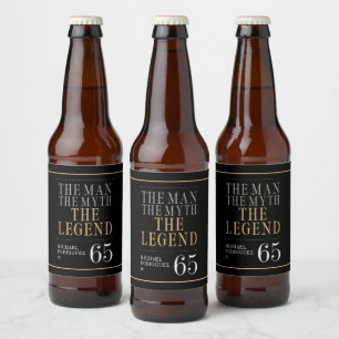 Der Mann Der Mythos Die Legende 65. Geburtstag Bierflaschenetikett