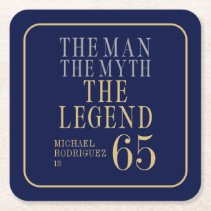 Der Mann Der Mythos Die Legende 65. Geburtstag Rechteckiger Pappuntersetzer