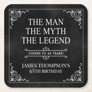 Der Mann Der Mythos Die Legende 65. Geburtstag Sch Rechteckiger Pappuntersetzer