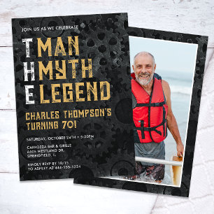 Der Mann Der Mythos Die Legende 70. Foto-Geburtsta Einladung