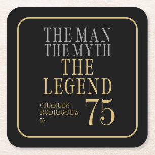 Der Mann Der Mythos Die Legende 75. Geburtstag Rechteckiger Pappuntersetzer
