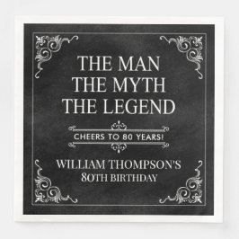 Der Mann der Mythos Die Legende 80. Geburtstag sch Serviette