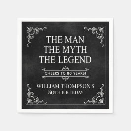 Der Mann der Mythos Die Legende 80. Geburtstag sch Serviette