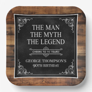 Der Mann Der Mythos Die Legende 90. Geburtstag Pappteller