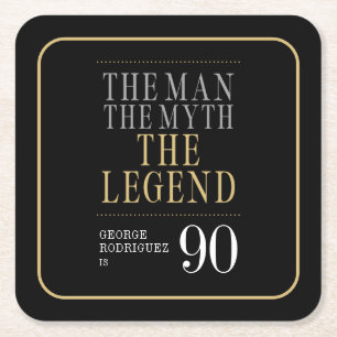 Der Mann Der Mythos Die Legende 90. Geburtstag Rechteckiger Pappuntersetzer