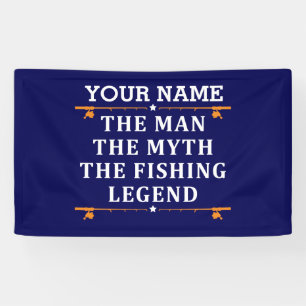 Der Mann, der Mythos, die Legende des Fischens per Banner