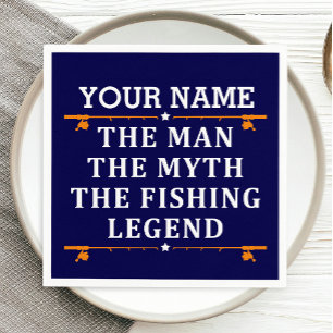 Der Mann, der Mythos, die Legende des Fischens per Serviette