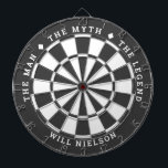 "Der Mann, der Mythos, die Legende" | Dunkelgrau Dartscheibe<br><div class="desc">Großartiges Geschenk für Typ. 2-farbiger Dartboard (anpassbare Farben) mit dem gebogenen Text oben: "THE MYTH" "THE MAN" "THE LEGEND" getrennt durch Diamantensymbole. Kurzer Text unten für den Namen des Empfängers. Wenn Sie Hilfe bei diesem Design benötigen,  schreiben Sie mir bitte eine E-Mail an help@customandcrafted.com</div>