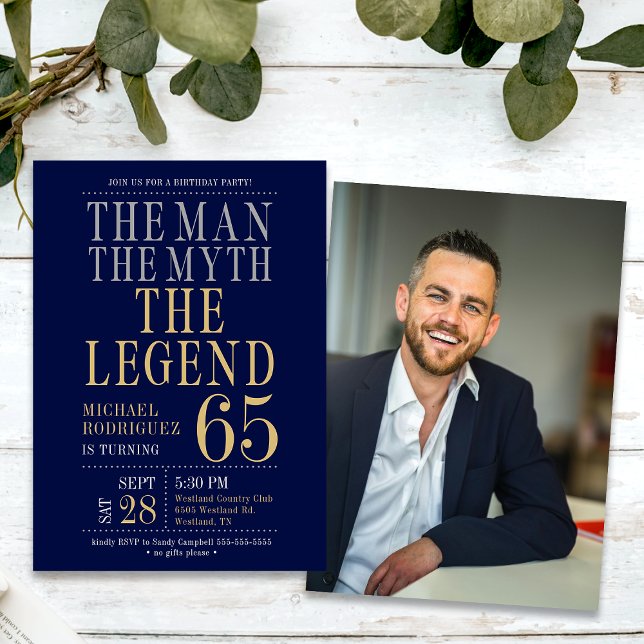 Der Mann der Mythos Die Legende Foto 65. Geburtsta Einladung (Von Creator hochgeladen)