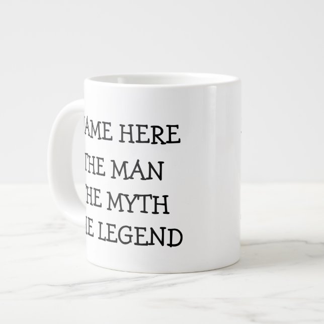 Der Mann, der Mythos, die Legende Personalisiert Jumbo-Tasse (Vorderseite Links)