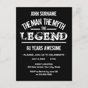 Der Mann Der Mythos Die Legende Tolles Geburtstag  Postkarte