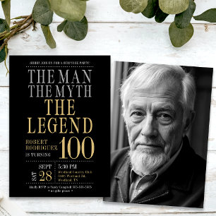 Der Mann der Mythos die Legende Überraschung 100 G Einladung