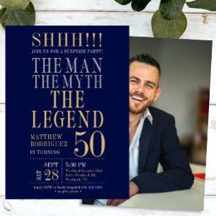 Der Mann Der Mythos Die Legende Überraschung 50. G Einladung