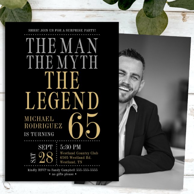 Der Mann der Mythos die Legende Überraschung 65. G Einladung (Von Creator hochgeladen)
