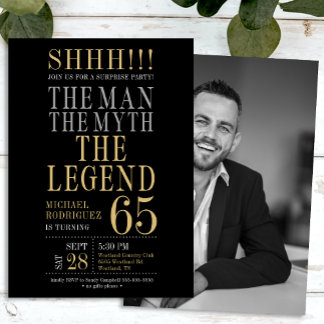 Der Mann Der Mythos Die Legende Überraschung 65. G Einladung