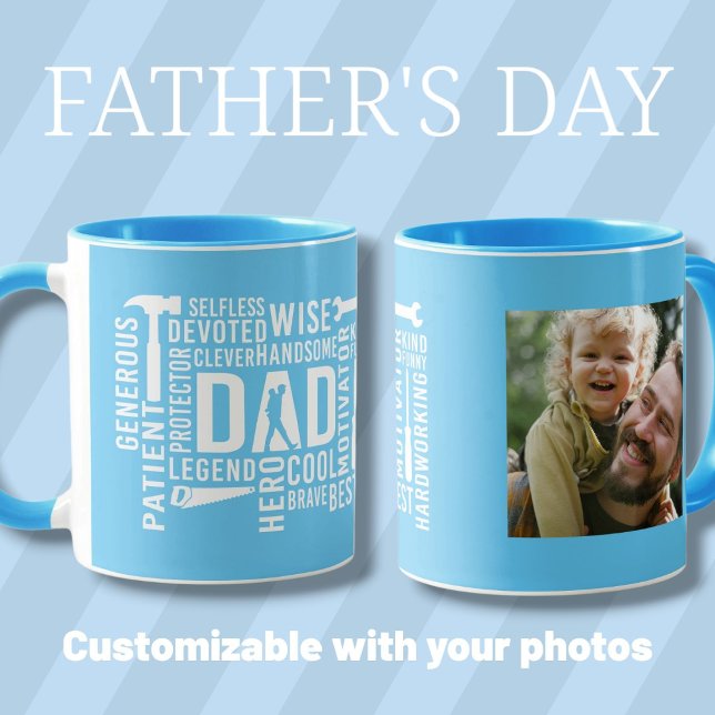 Der Mann der Mythos Papa Die Legende Foto Tasse (The Man The Myth Daddy The Legend custom photo Mug)