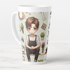 Der Mann, die Frau. 1 Latte Tasse