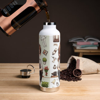 Der Mann, die Frau. 1 Wasserflasche Trinkflasche