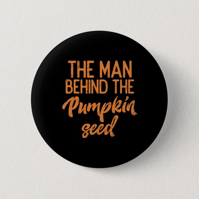 Der Mann hinter dem Kürbisgefühl Halloweenschwange Button (Vorderseite)