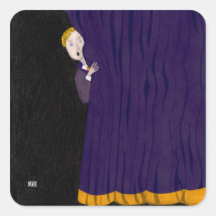 Der Mann hinter dem Vorhang Quadratischer Aufkleber