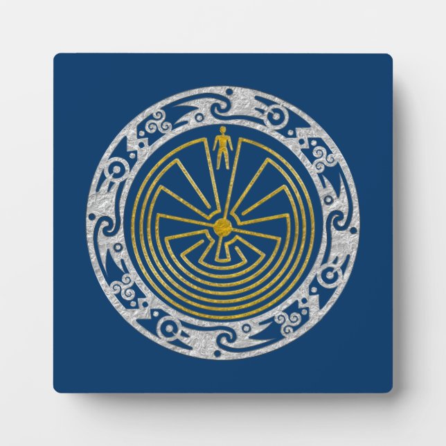 Der Mann im Maze - Gold im Ornament Fotoplatte (Vorderseite)