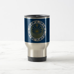 Der Mann im Maze - Gold im Ornament Reisebecher