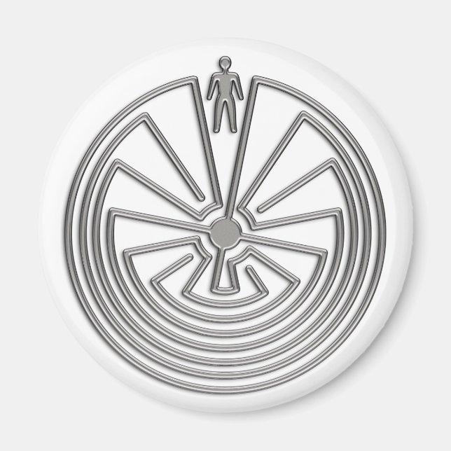 Der Mann im Maze - Silber Magnet (Vorne)