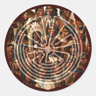 Der Mann im Maze - Volksstil Runder Aufkleber