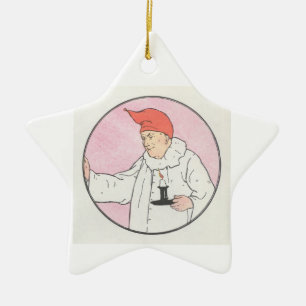 Der Mann im Mond blickte aus dem Mond Keramik Ornament