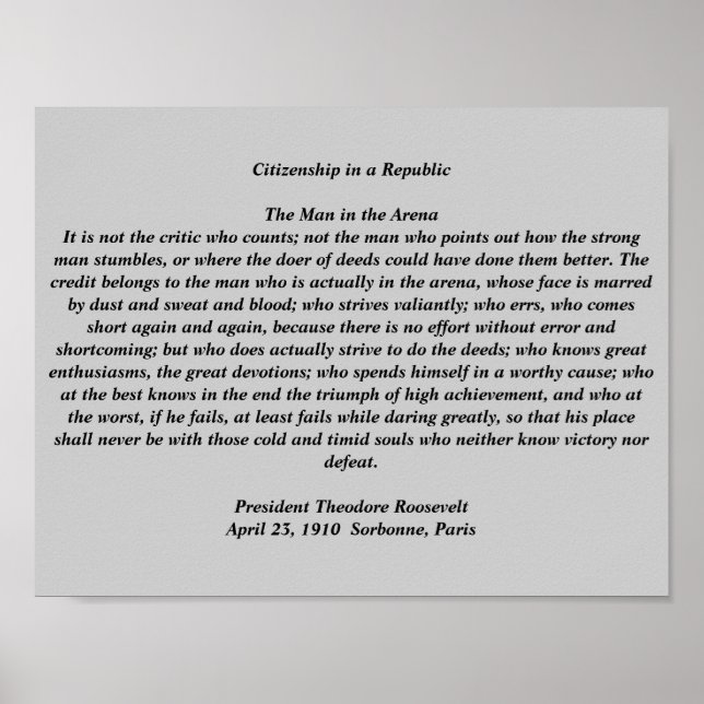 Der Mann in der Arena Poster (Vorne)