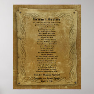 "Der Mann in der Arena" Theodore Roosevelt Poster