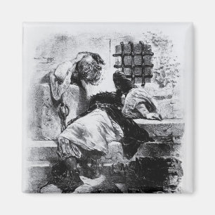 Der Mann in der Eisen-Maske in seinem Gefängnis Magnet