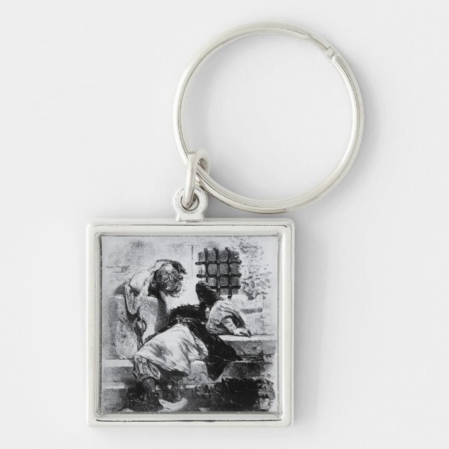 Der Mann in der Eisen-Maske in seinem Gefängnis Schlüsselanhänger (Vorne)