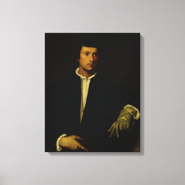 Der Mann mit Handschuh, c.1520 Leinwanddruck (Vorderseite)