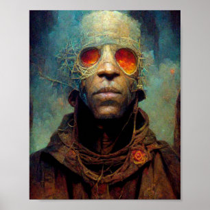 Der Mann mit Scifi-Kunstplakat Poster