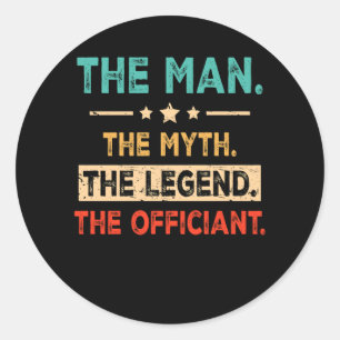 Der Mann Myth Legend Offizier für Hochzeit Ma Runder Aufkleber