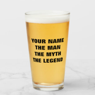 Der Mann Mythos Legende personalisiertes Bierglas- Glas