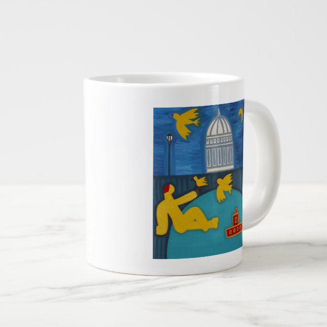Der Mann unter der Brücke 2006 Jumbo-Tasse (Vorderseite Rechts)
