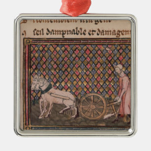 Der Mann verpflichtet, für ein Leben zu arbeiten Silbernes Ornament