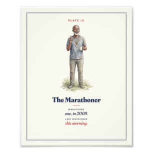 Der Marathonläufer Lustiger Lauf Feld Guide Fotodruck