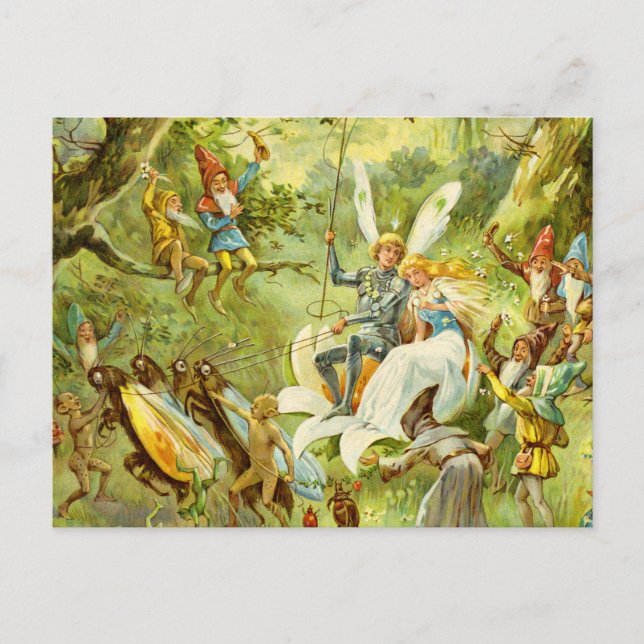 Der Märchenprinz und die Thumbelina Postkarte (Vorderseite)