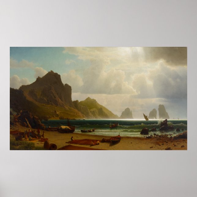 Der Marina Piccola, Capri von Albert Bierstadt Poster (Vorne)