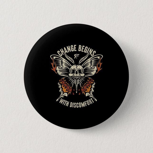 Der Marisa-Schmetterling Totenkopf Wechsel Beginnt Button (Vorderseite)