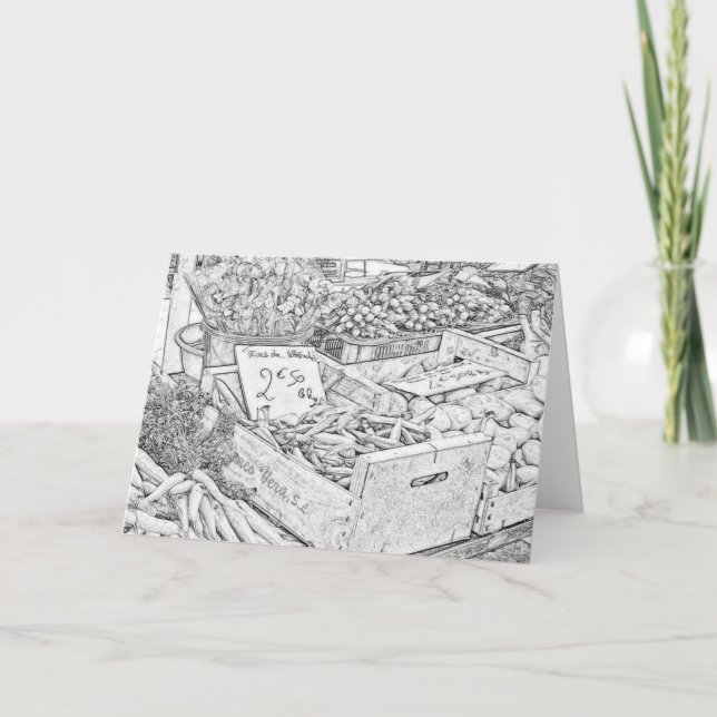 Der Markt-Farbton-Seiten-Gruß-Karte des Bauern Karte (Vorderseite)