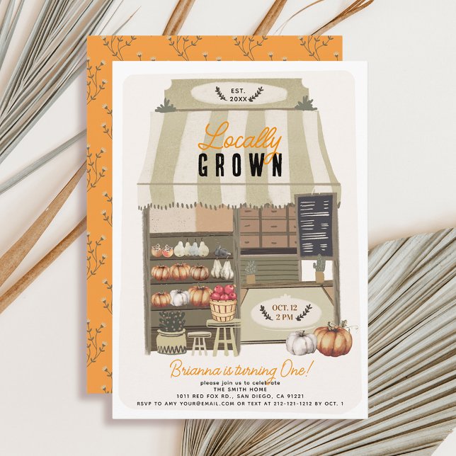 Der Markt für lokal gewachsene Bauer fällt am 1. G Einladung (Von Creator hochgeladen)