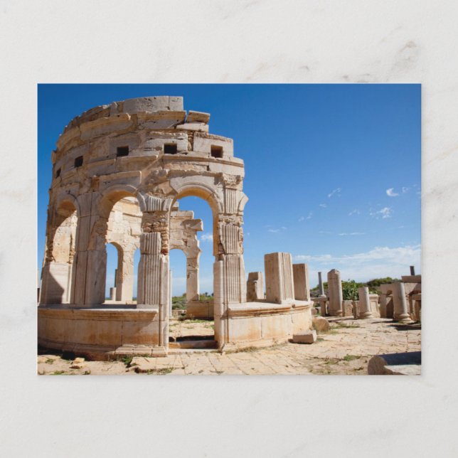Der Markt, Leptis Magna, Bezirk Al Khums Postkarte (Vorderseite)