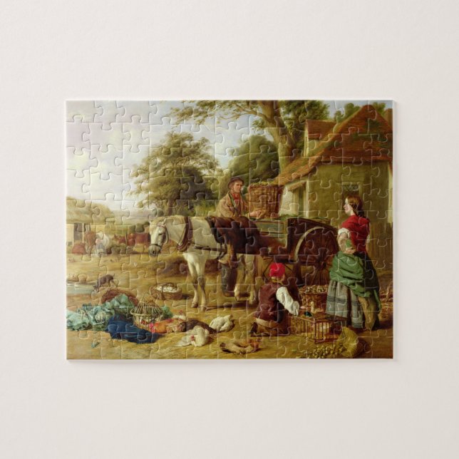 Der Markt-Wagen, 1864 (Öl auf Leinwand) Puzzle (Horizontal)